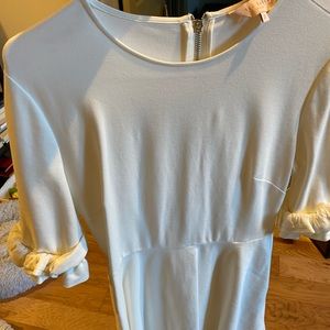 Ted baker size 2 white dress w sleeves to elbow w ruffle